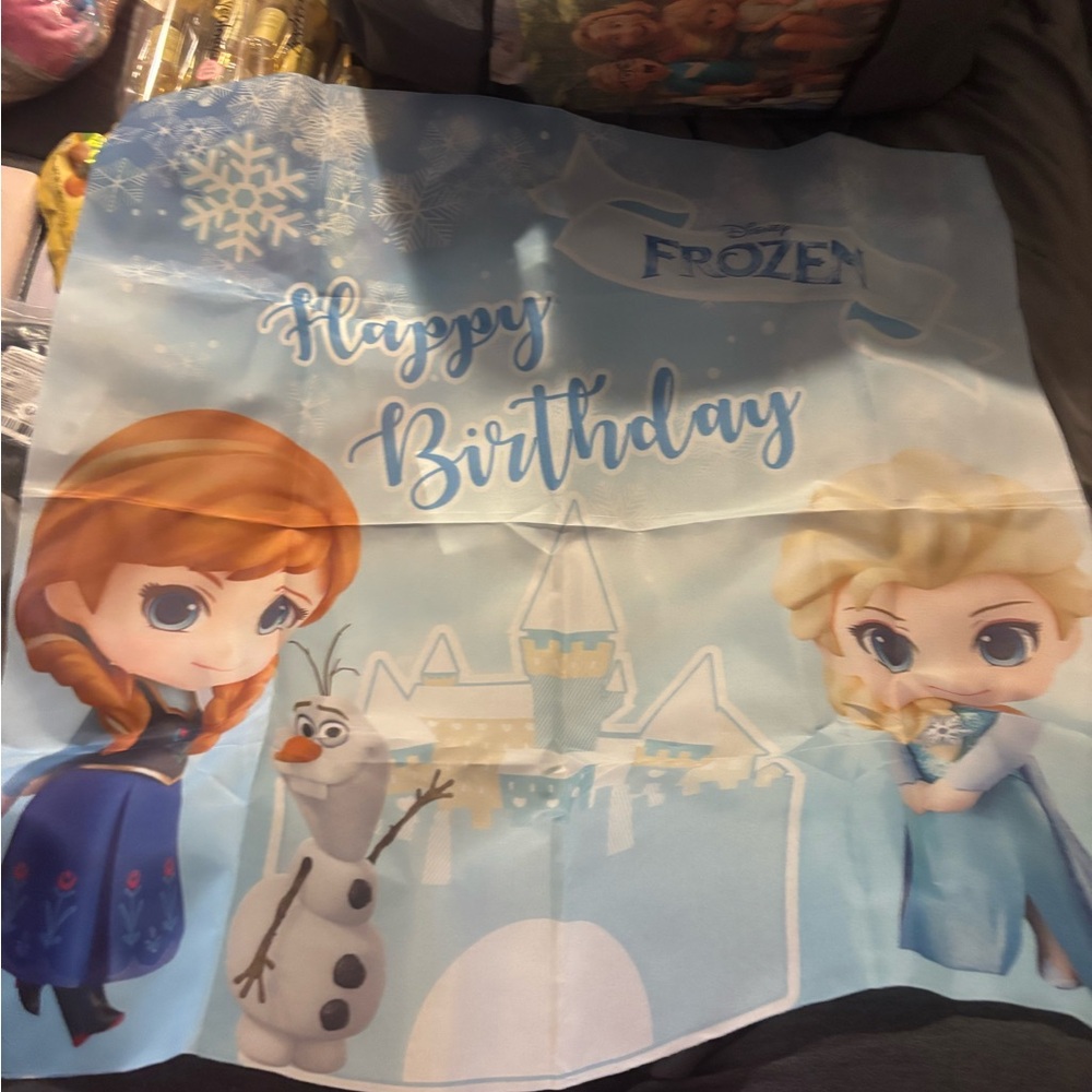 Disney Frozen Birthday Banner - Blue and White